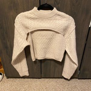 House of Harlow 1960 Cream Textured Knit Top